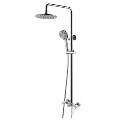 China With Sliding Bar Shower Wall Mounted Faucet 9 Inch ABS Top Shower With Three Function Large Shower Faucet for sale