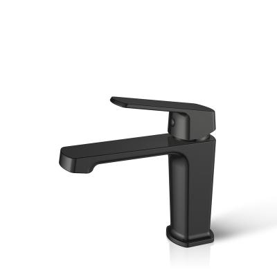 China Modern Matte Black Countertop Installation One-Handle Bathroom Balcony Stainless Steel Basin Faucet for sale