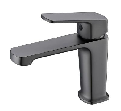 China Modern Gray Single-Handle Gunmetal Zinc Alloy Handle, Stainless Steel Water-saving Basin Basin Faucet for sale