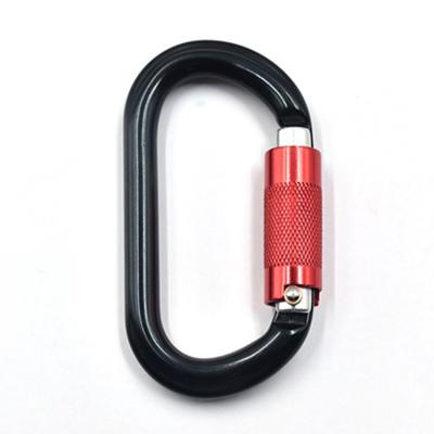 China CE 25KN Heavy Industry Customizable Aluminum Twist Lock Snap Hook Locking Carabiner Climbing Clips for sale