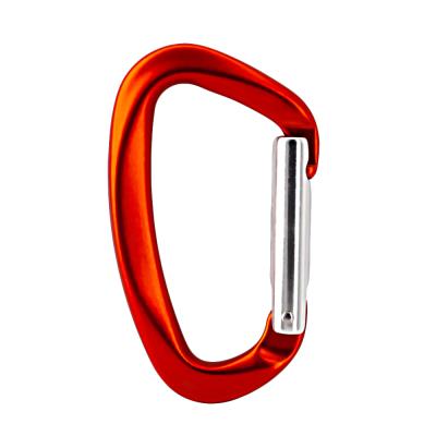 China Heavy Industry Factory Wholesale D Shape Aluminum Custom Colored Logo Hook Clip 12kN Carabiner OEM for sale