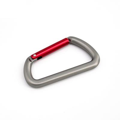 China Outdoor Climbing Activity D Shaped Custom Wholesale Aluminum Carabiner Hook Hammock Clip Aluminum Lanyard for sale