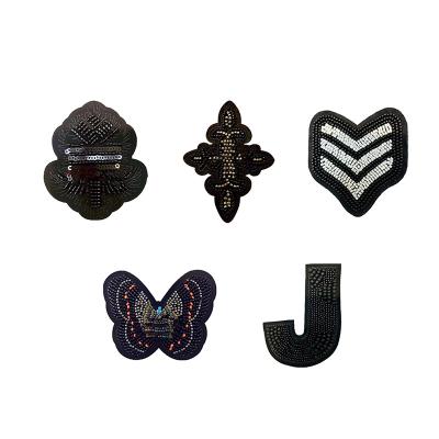 China 3D Customized Iron-on Letter Applique Embroidery Beaded Patch For Garment for sale