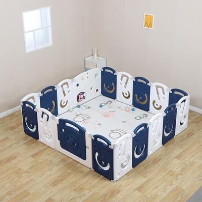 China Music Theme foldab Baby playpen Blue for sale