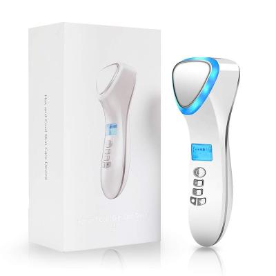 China Hot Cold Blood Vessels Removal Pore Minimizer Led Skin Tightening Photon Light Therapy Face Massager for sale