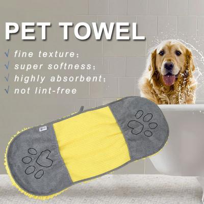 China Viable Superfine Fiber Microfiber Pet Bath Towel Grooming Absorbent Pet Microfiber Towel Pet Shower Towel for sale