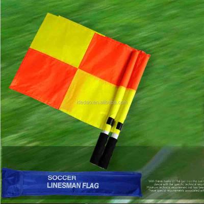 China Carry Easily Customized Sports Flags Football Referee Handheld Flag Regulation Flags for sale