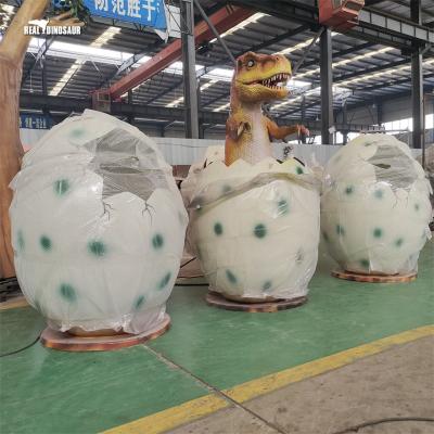 China Spray Water / Smoke According To Customers Outdoor Mini Golf Decoration Animatronic Dinosaur Hatching Eggs for sale