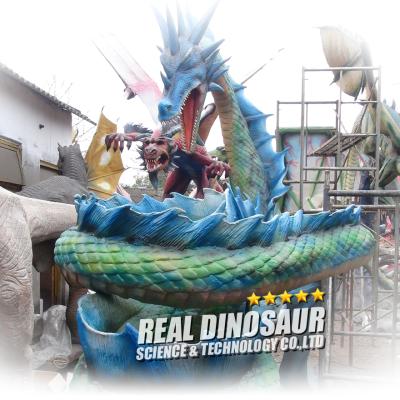 China Life Size Realistic Animatronic Dragon Model Amusement Park For Sale for sale