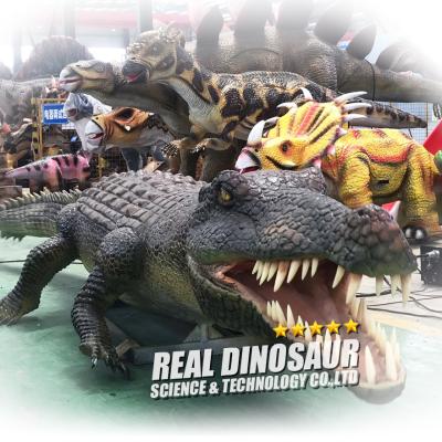 China Realistic Furs On Body Artificial Crocodile Life Size Animatronic Animal for sale