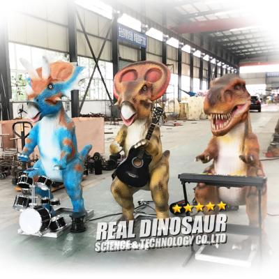 China Water & spray smog Customize Animatronic Cartoon Dinosaur Band With Musical Instrument for sale