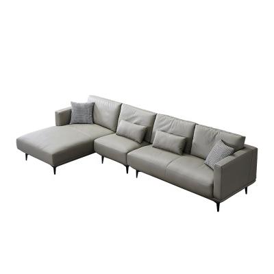 China Sectional Living Room Sofa Genuine Leather Sectional Sofa from Modern Metal Legs Italian Sofa with Living Room for sale