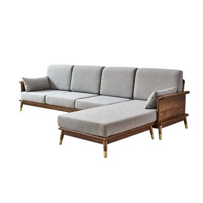 China Sectional Couch Sofa Set Chaise Lounge Wooden Frame Sectional Sofa Furniture Sophisticated Design Living Room for sale