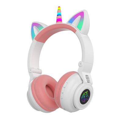 China Hot Selling Adorable Led Cat Ear Wireless Stereo Headphones BT Earphone Foldable Wireless Accessories for sale