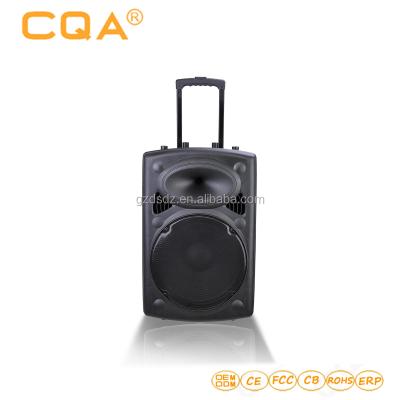 China Wholesale PORTABLE 15 inch trolley outdoor plastic powerful speaker with good quality for sale