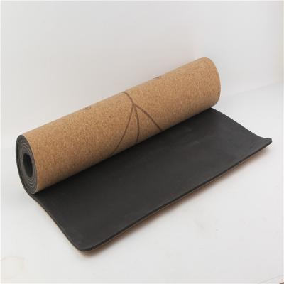 China Comfortable Non-slip Yoga Mat Eco Friendly Eco Cork Yoga Mat For Back Exerciser Of Natural Rubber for sale