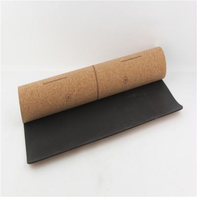 China Eco-friendly 100% Organic Natural Cork Rubber Yoga Mat From China Supplier Non Slip for sale