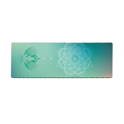 China Non-slip natural rubber printed eco-friendly suede yoga mat for sale