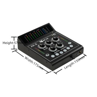 China Plug and Play Free Live Broadcast Sounds Card Audio Mini High Dsp Support Accompanying AK-8 Wireless Input for sale