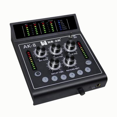 China Zero-latency monitoring designed for live streaming sound card interface for AK-8 audio recording for sale