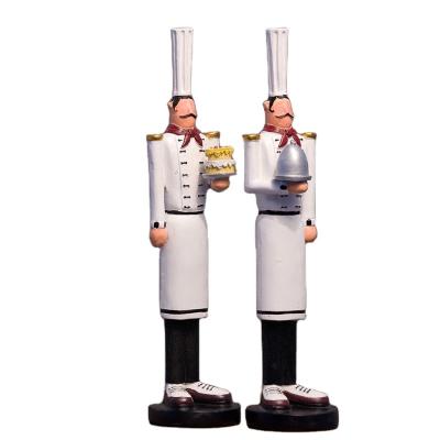 China Creative Europe Chef Statue For Kitchen Resin Open Chef Figure Home Decoration Supply Items for sale