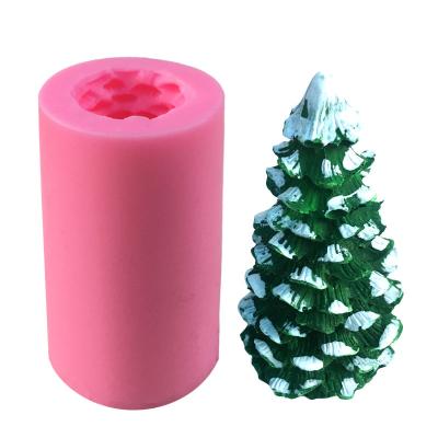 China DIY 3D Christmas Tree Shape Candle Chocolate Mold Silicone Mold Cake Decorating Tree Mold for sale