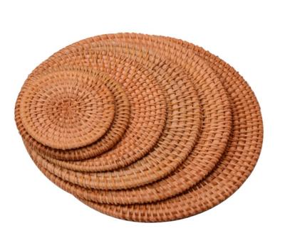 China 2021 Viable Hot Sale Rattan Tea Coaster Set For Home Restaruant for sale