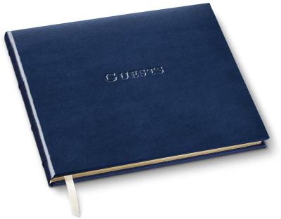 China Customized Logo PU Leather Guest Hardcover Home Funeral Record Book for sale