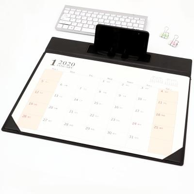 China 2020 Large Size PU Leather Desk Calendar Desk Mat for sale