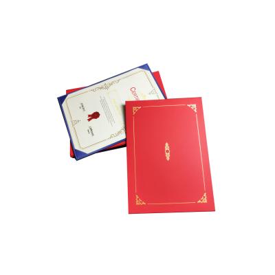 China Personalized a5 paper diploma cover certificate paper holder for sale