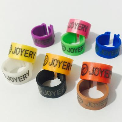 China Viable size 8mm inner high quality open version 10mm short plastic pigeon rings can be custom made with your name bird bands for sale