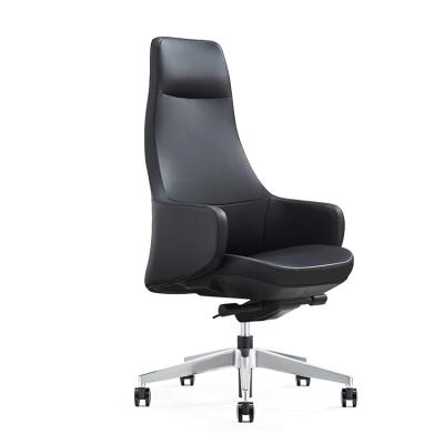 China (Size) WEWORTH High Quality Modern Luxury Adjustable Back Black PU Ergonomic High Boos Office Leather Chair for sale