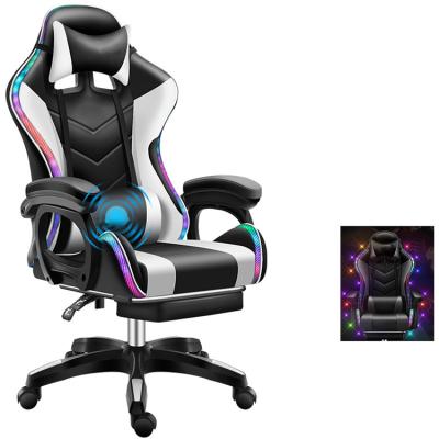 China (Size) Weworth OEM Adjustable Cheap Ergonomic PC Gaming Gamer Racing Chair With Lights And Speakers for sale