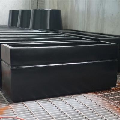 China Black Fiber Glass Fiberglass Planter Box Flower Pot for sale