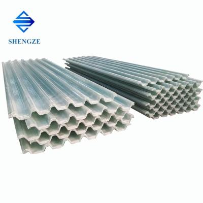 China FRP Sheet Fiberglass Daylighting Panel GRP Transparent Tile FRP Roofing Tile GRP Corrugated Roofing Sheet for sale