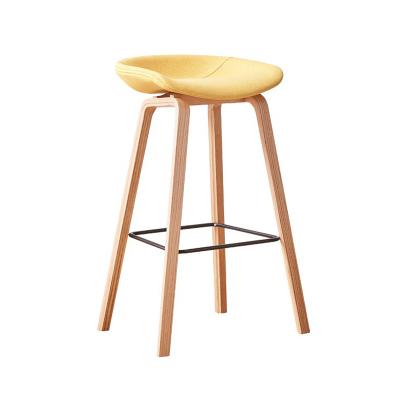 China Factory wholesale super comfortable low price coffee bar canvas cover wooden leg bar stool chair for sale