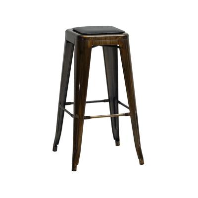 China Super Comfortable Luxury Bar Chair Metal Wood Bar Stool Chairs Counter High Bar Modern Dining Chair for sale