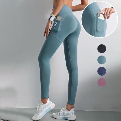 China Wholesale Women's Breathable Yoga Pants With Pockets High Waist Tummy Control Stretch Leggings Workout Pants Girl's Gym Sports Leggings for sale