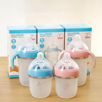 China BPA Factory Direct Supply New Promotional Food Grade Silicone PP Baby Bottle Free Design Guangzhou for sale