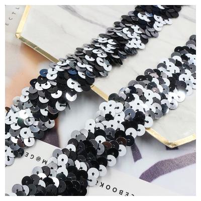 China Sustainable Colorful 3CM Elastic Sequin Trim Shiny Lace Trimmings SH020 for sale