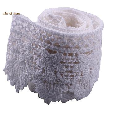 China Factory C087 various sale 5.5CM handmade polyester guipure lace 3d water soluble flower trim for sale