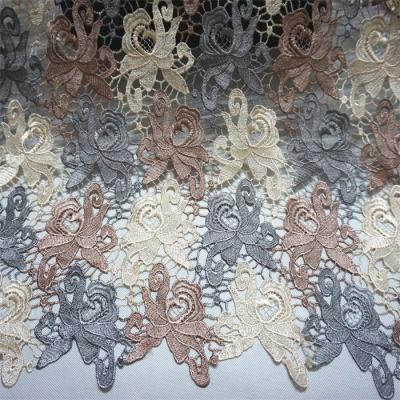 China Viable hot sale chemical lace customized guipure embroidery lace fabric RYZX055 for sale