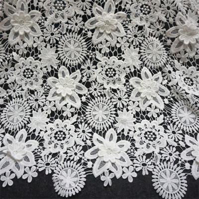 China Viable chemical lace fabric 3d flower lace fabric lace fabric for lady dresses RYZX052 for sale