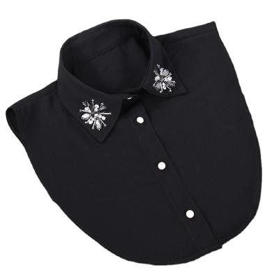 China The Other LYS016 Bling Chiffon Crystal Beaded Fashion White Detachable Shirt Collar for sale