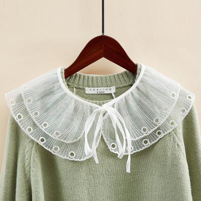 China LYS011 2021 Other New White Cotton Lace Eyelet Peter Pan Collar Detachable for sale