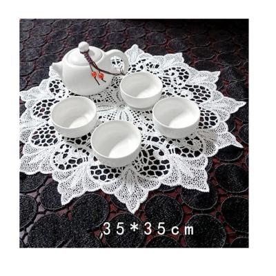 China Others LH028 lace romantic retro idyllic french embroidered coasters rug placemat small style fabric art table decoration tablecloth for sale