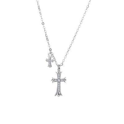 China Betrayal Pendant Necklace S925 Sterling Silver High Sense Accessories Religious Rhodium Plated Cross Necklace For Women Man for sale