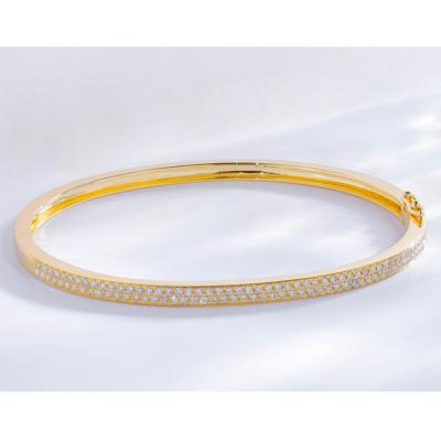 China Simple Style 18K Solid Gold Bangle Bracelet Solid Gold Jewelry Manufacturer Wholesaler High Quality for sale