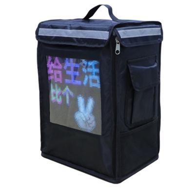 China Full Color Mobile Vest Advertising Take Away Box LED Panel With Power Bank for sale