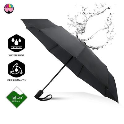 China Custom 7 Ribs 3 Fold Umbrella CLASSIC High Quality Auto Open Narrow Materials With Logo Print for sale